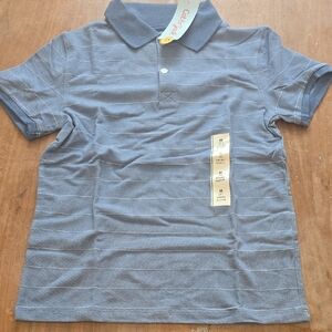 Cat & Jack Dark Blue Striped Polo Size Medium 8